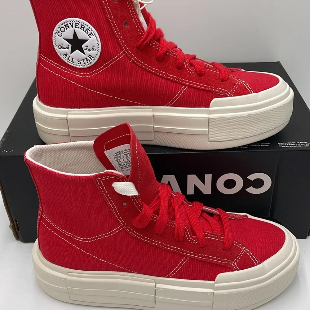 Converse WMNS CTAS CRUISE HI RED/EGRET/BLACK A08284C Platforms Sneakers - Picture 3 of 16